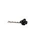 Chanel Camellia Hair Clip, £70, Accessories, Black/Silver, Front view